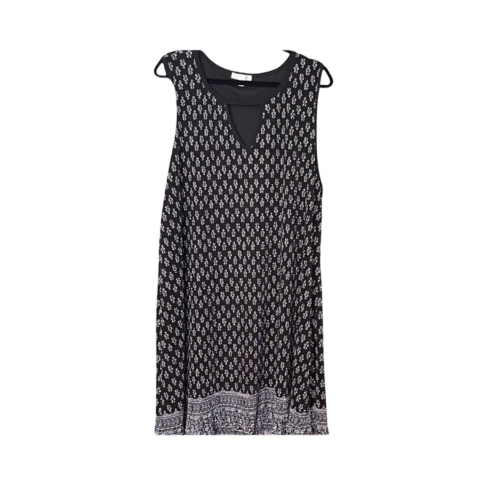 Nine Britton Black Floral Sleeveless Ribbed Dress NWT Size XSP